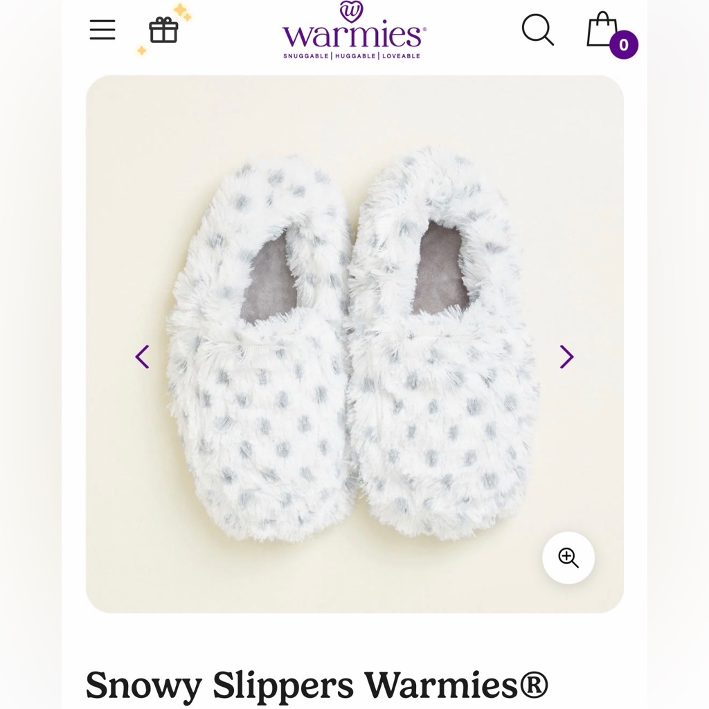 Warmies Snowy Slippers - White And Gray